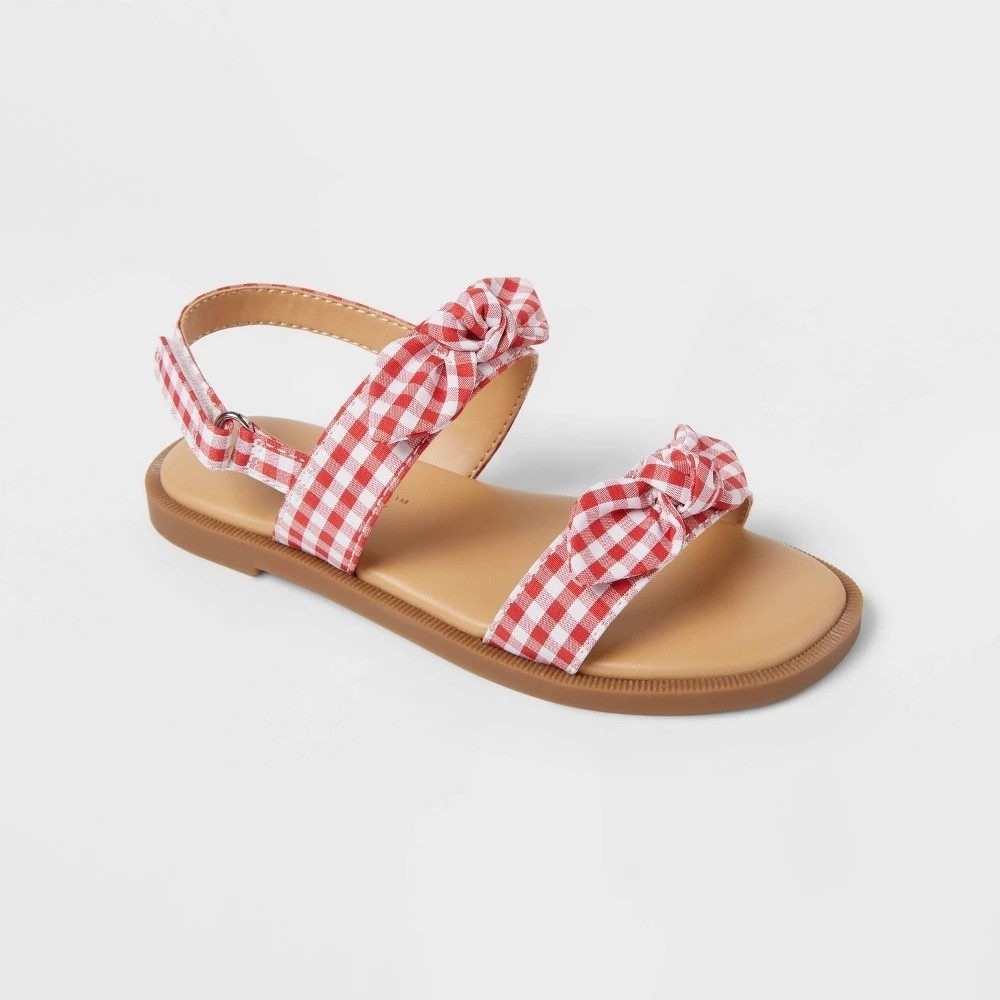 Toddler Girl Cat & Jack Red Gingham Lillie Sandals 11T New With Tags